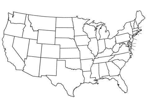 Blank Printable Us Map Free