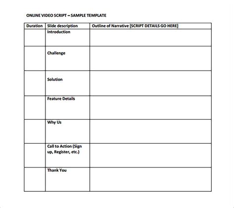 Blank Script Outline Template