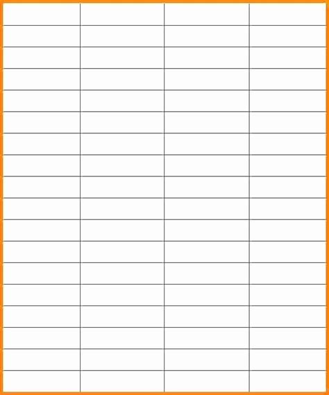 Blank Tables with Rows and Columns