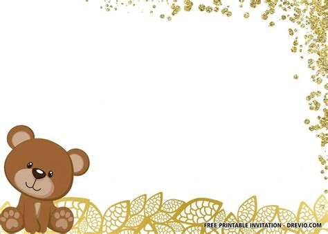 Blank Teddy Bear Invitation Template