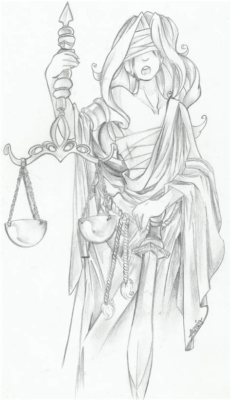 Blind Justice Drawing