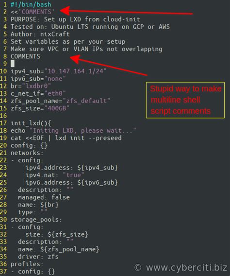 Block Comments in a Shell Script