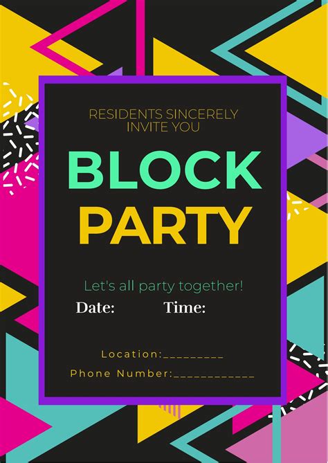 Block Party Invitation Template
