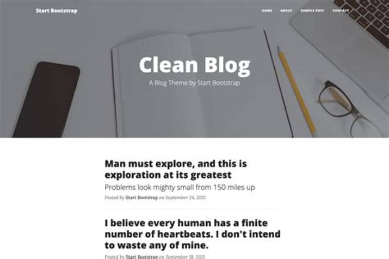 Blog Clean Minimal Bootstrap Template