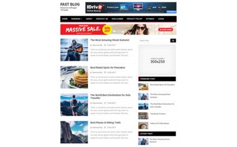 Blog Fast Responsive Website Template