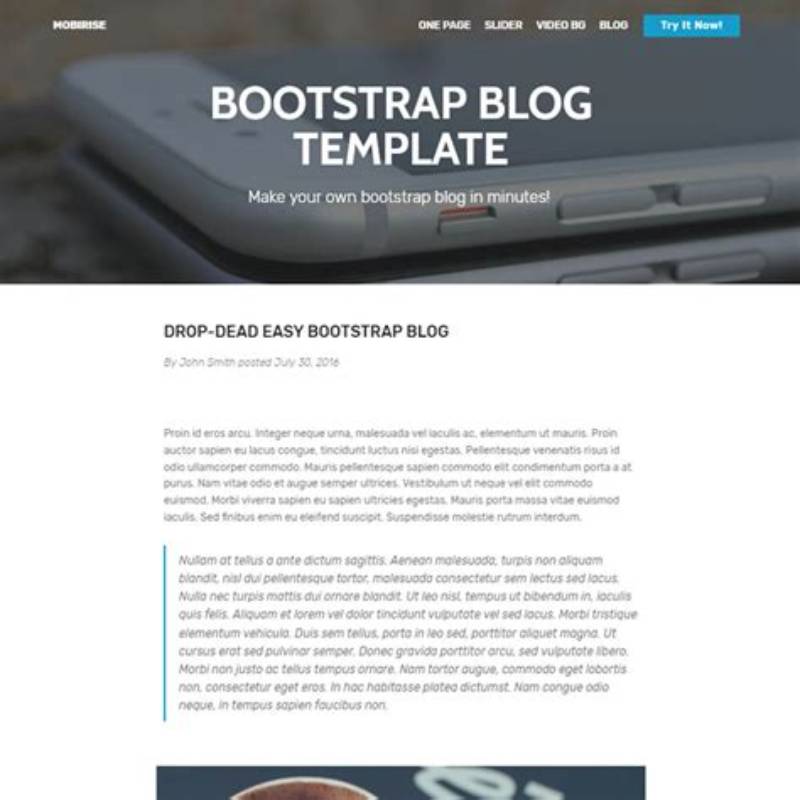 Blog Free Lightweight Bootstrap Template