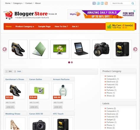 Blogger Ecommerce Template