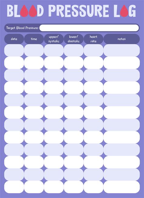 Blood Pressure Chart Printable Free