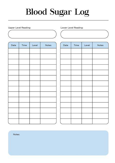 Blood Sugar Log Templates