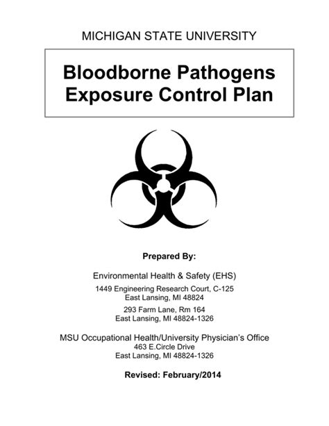 Bloodborne Pathogens Exposure Control Plan Template