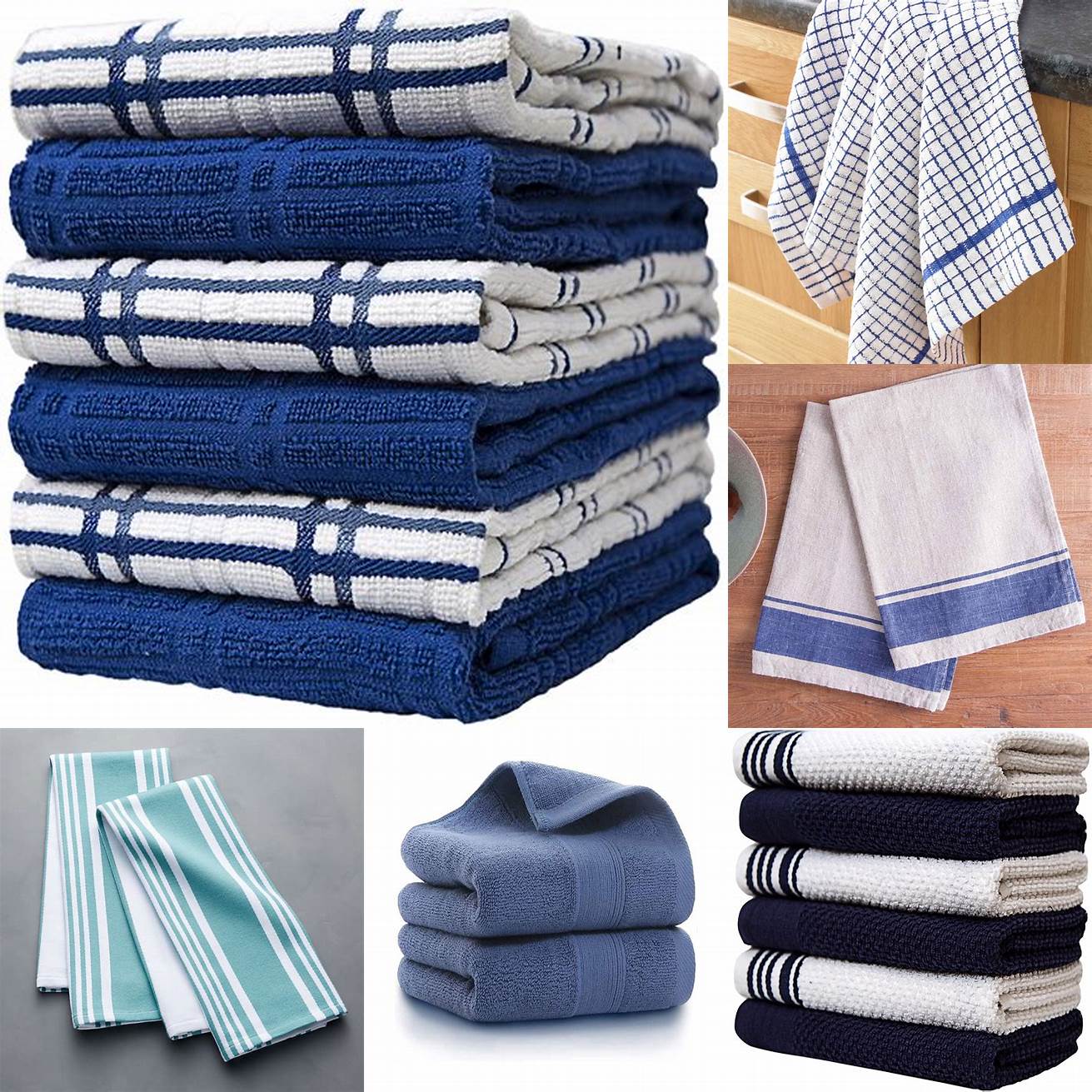 Blue kitchen towels