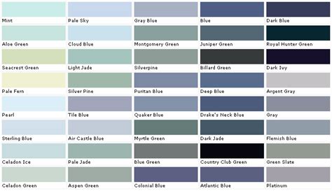 Blue Lowes Paint Colors Chart Valspar