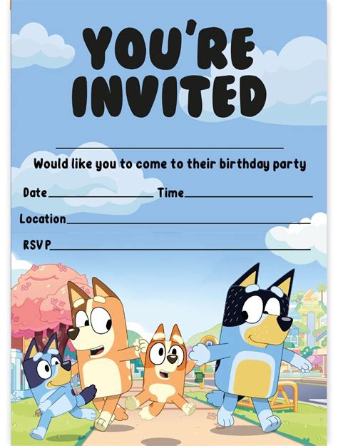 Bluey Birthday Invitation Templates
