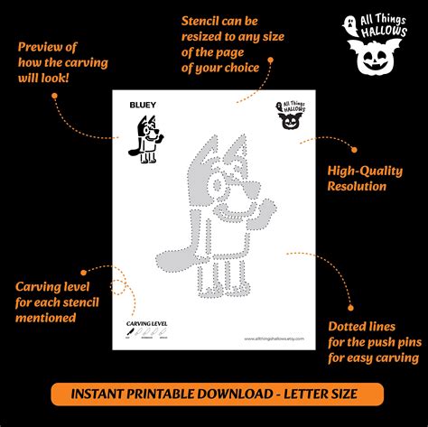 Bluey Pumpkin Template
