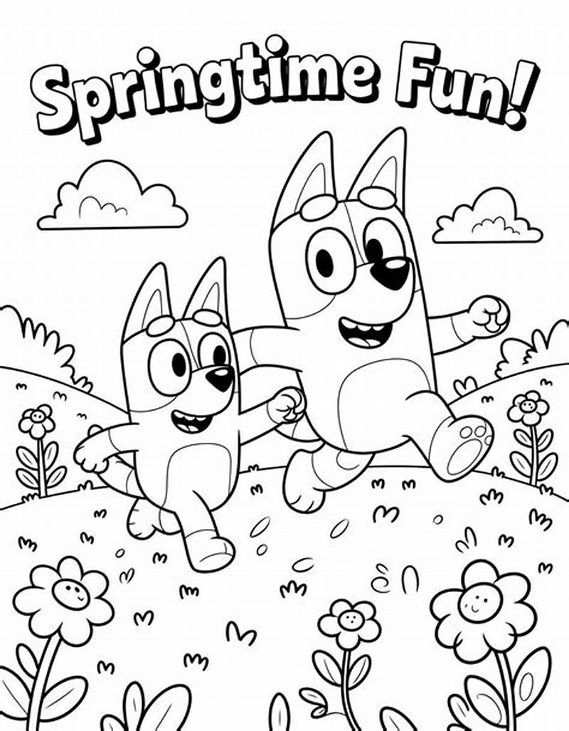 Bluey Spring Coloring Pages