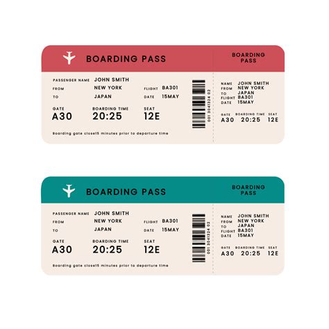 Boarding Ticket Template