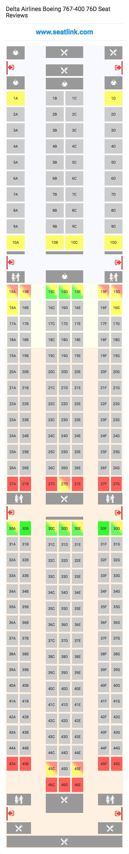 Boeing 767 400 Delta Seating Chart