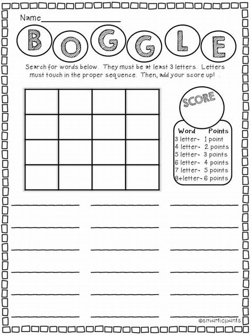 Boggle Generator Printable