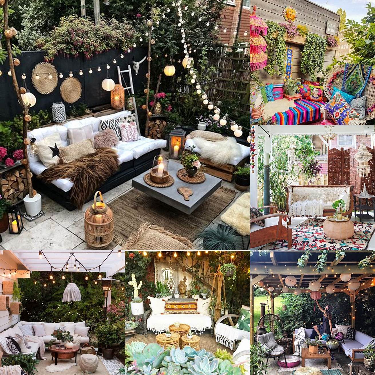Bohemian and Eclectic Outdoor Space with Inspire Me Home Decor Furniture
