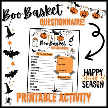 Boo Basket Questionnaire Printable Free