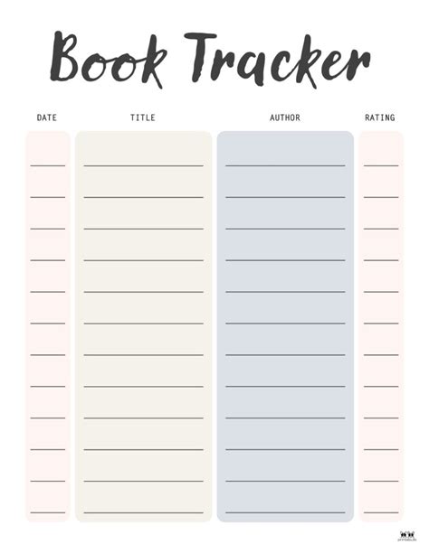 Book Tracker Template Free
