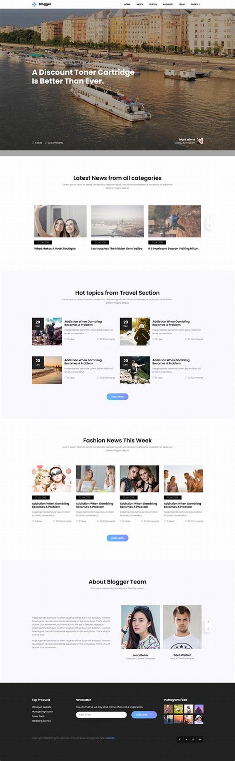 Bootstrap Template Blog Minimal Modern