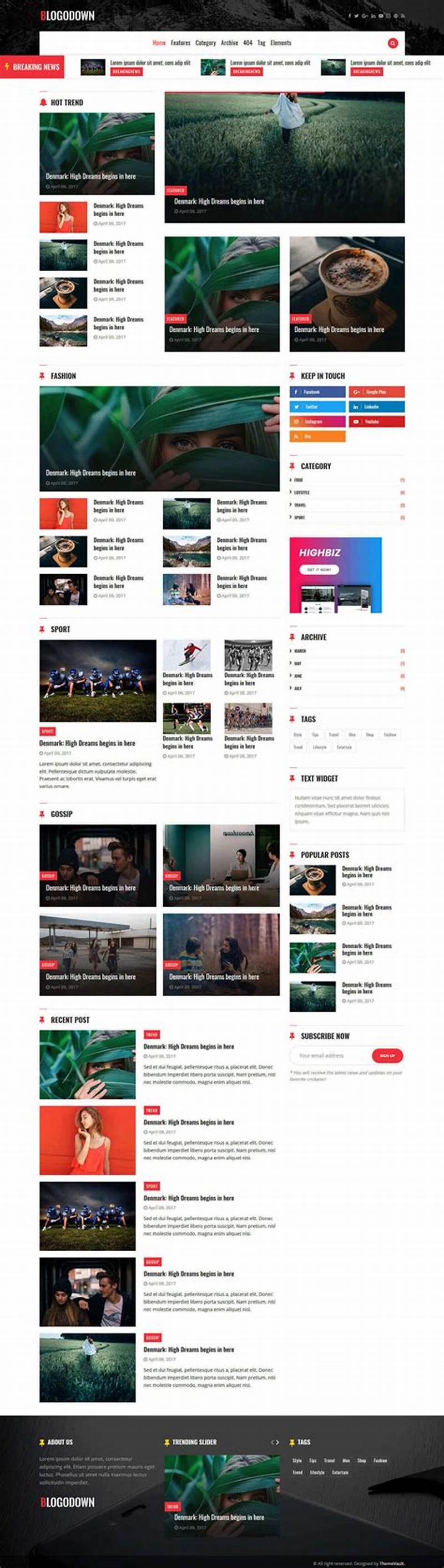Bootstrap Template Blog Mobile Friendly Fast