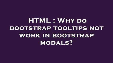 Bootstrap tooltips not working