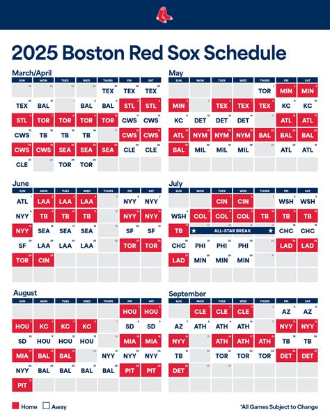 Boston Red Sox Schedule 2019 Printable