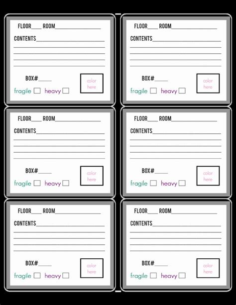 Box Label Template