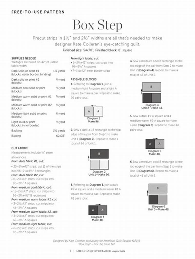 Box Step Quilt Pattern