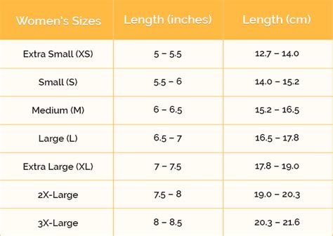 Bracelet Size Chart Women
