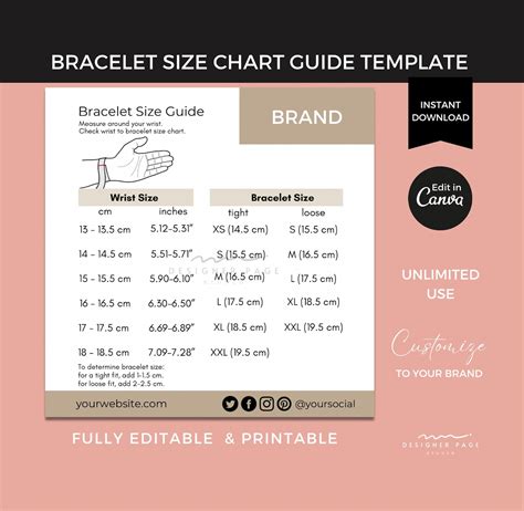 Bracelets Size Chart