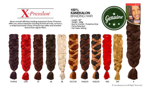 Braid Hair Color Chart
