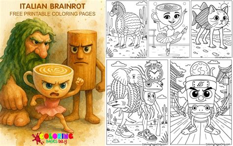 Brain Rot Coloring Pages Printable