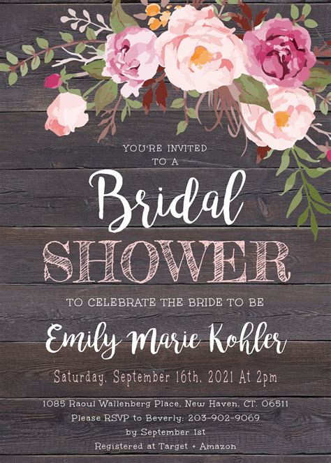 Bridal Shower Invites Templates