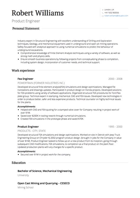 British Resume Template