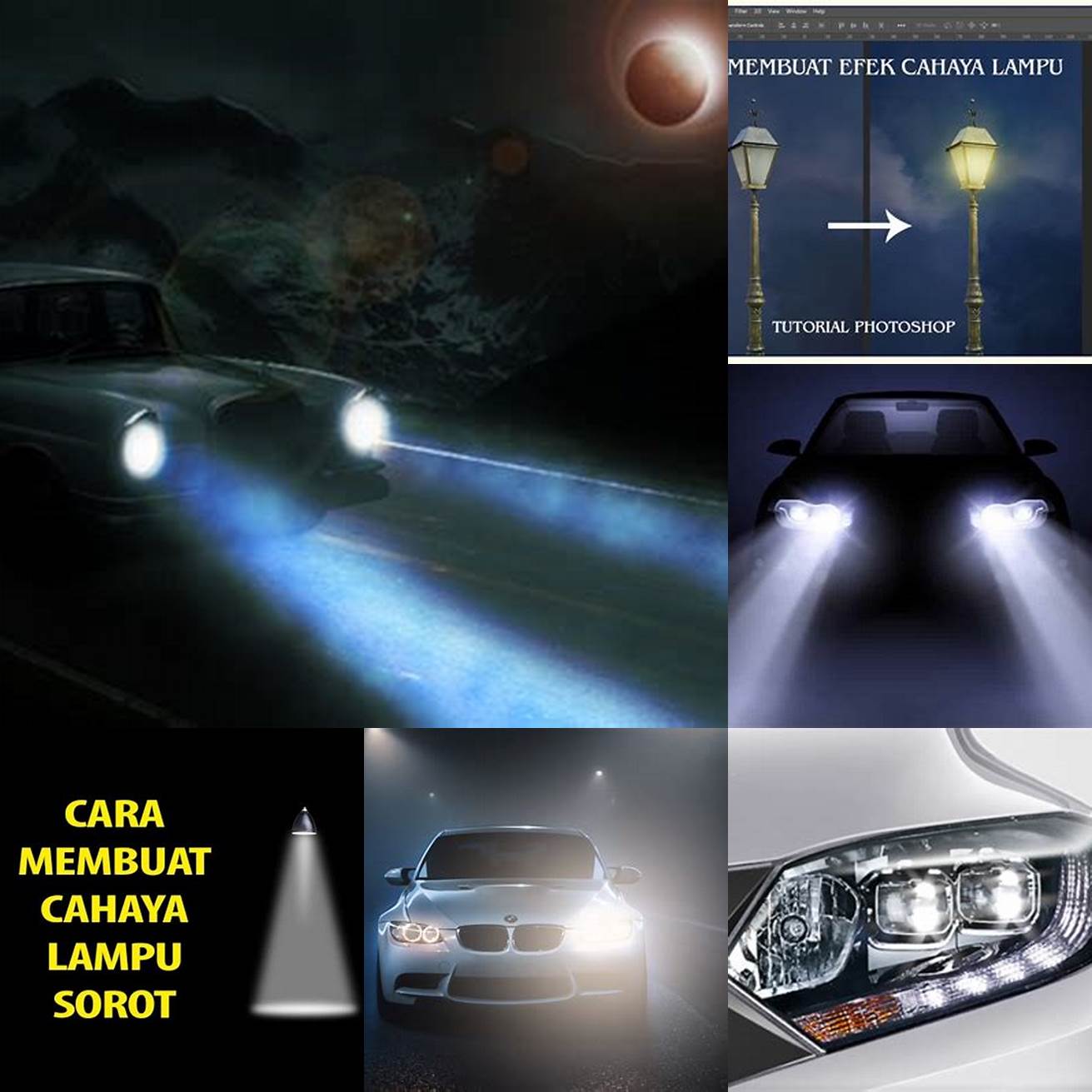 Buat Foto dengan Efek Cahaya Lampu Mobil