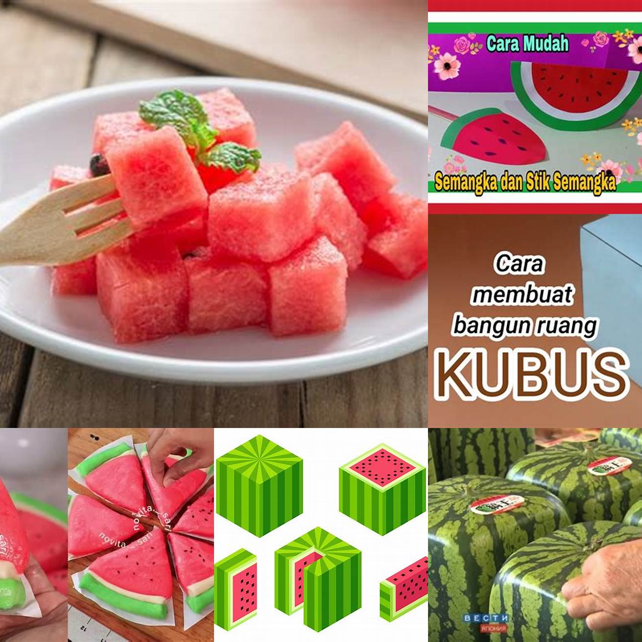 Buat semangka menjadi bentuk kubus