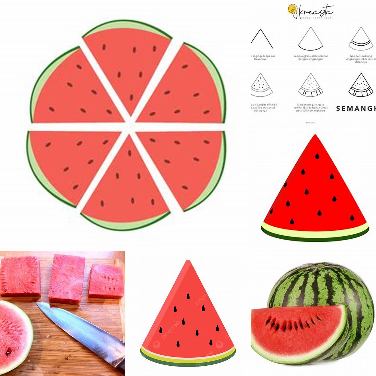 Buat semangka menjadi bentuk segitiga