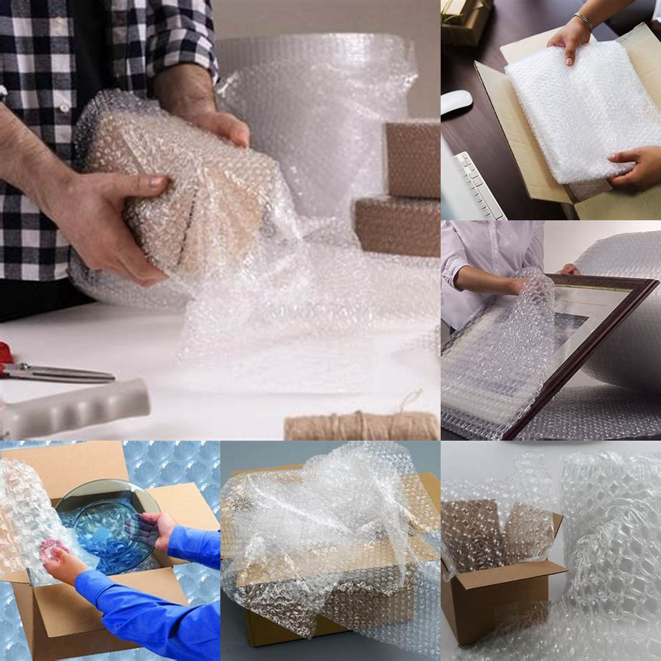 Bubble wrap being used to package furniture