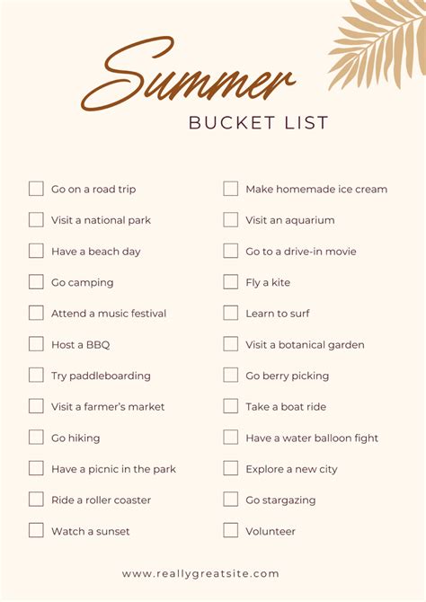 Bucket List Template