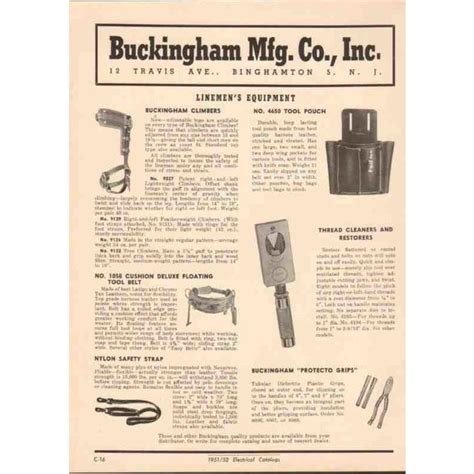 Buckingham Mfg Catalog