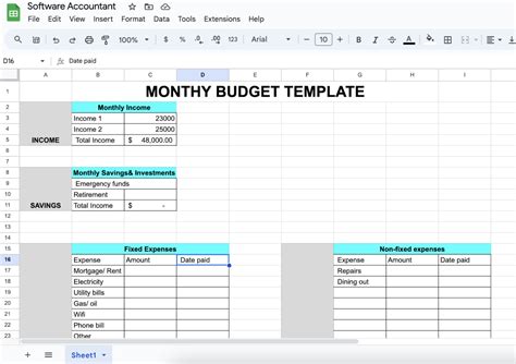 Budget Template Google Drive