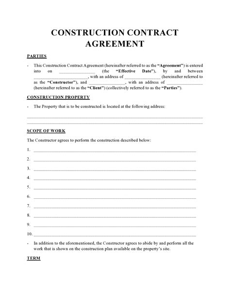 Building Contract Template