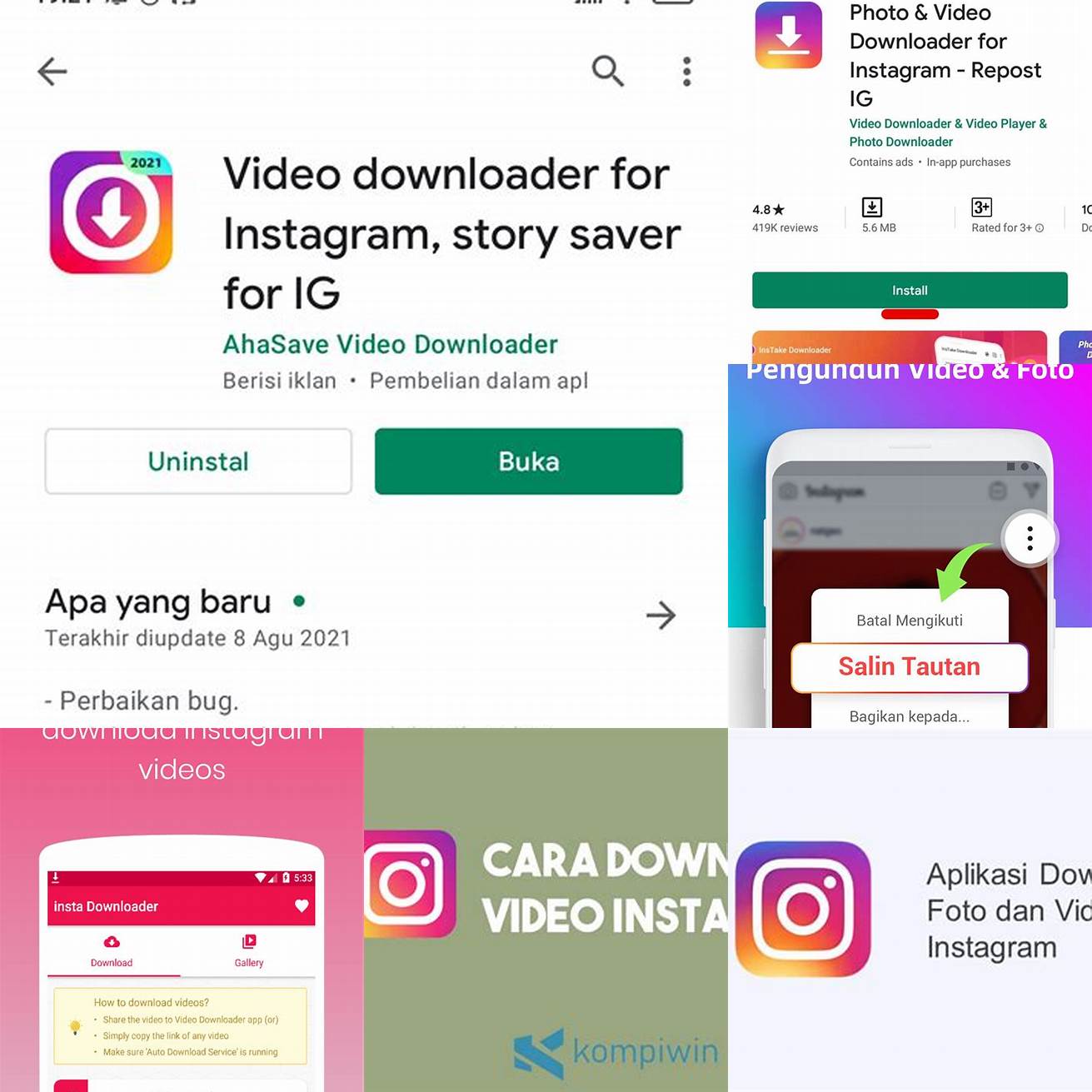 Buka aplikasi Instagram Video Downloader APK dan tempelkan tautan video di dalamnya