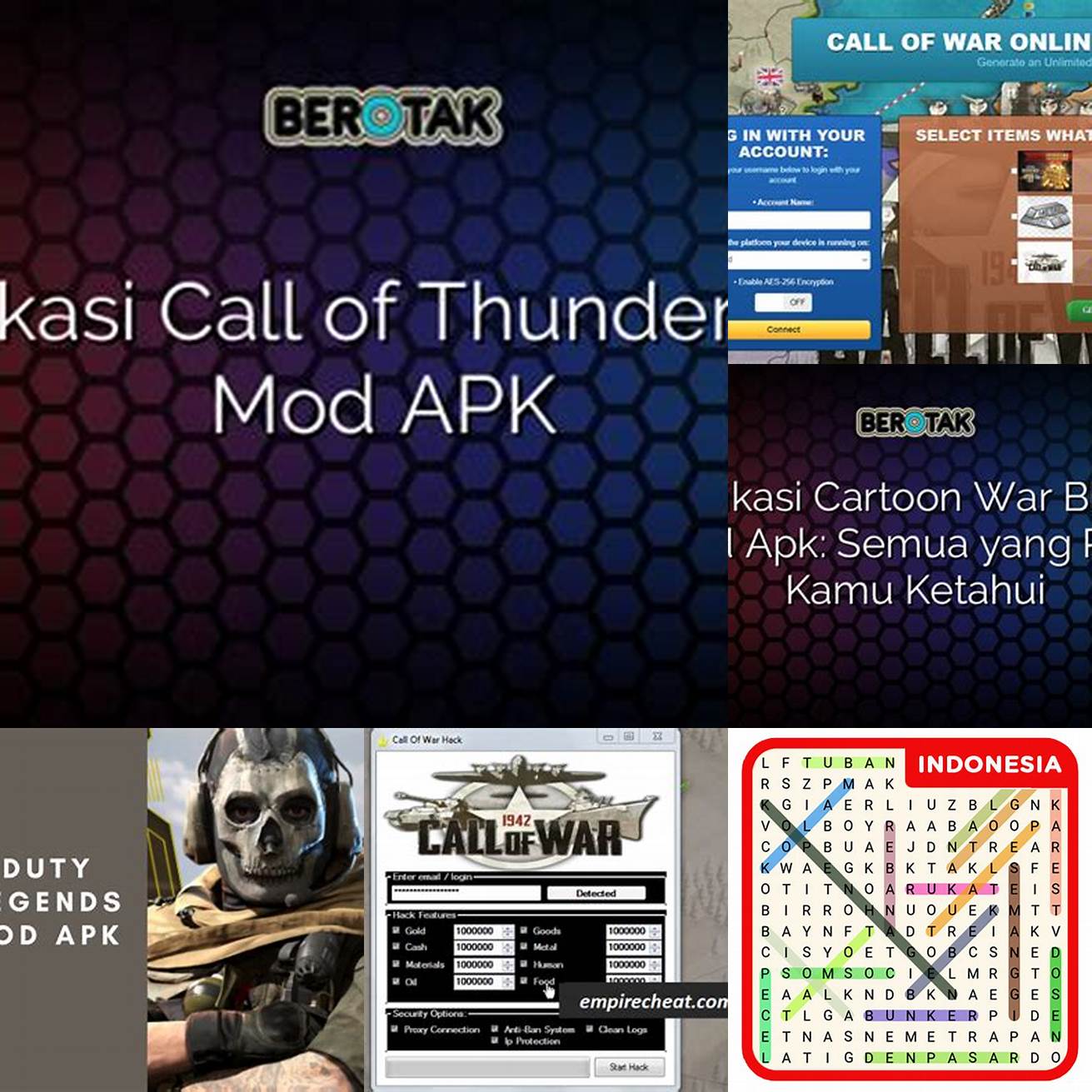Buka browser kamu dan cari Call of War Mod Apk