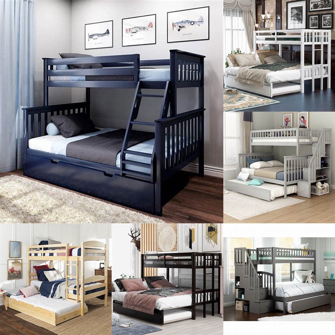 Bunk beds with trundle are perfect for kids rooms or vacation homes where you need to maximize sleeping space