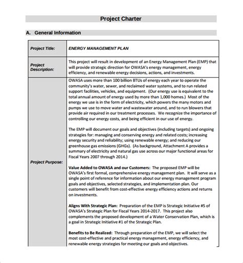 Business Charter Template Sample