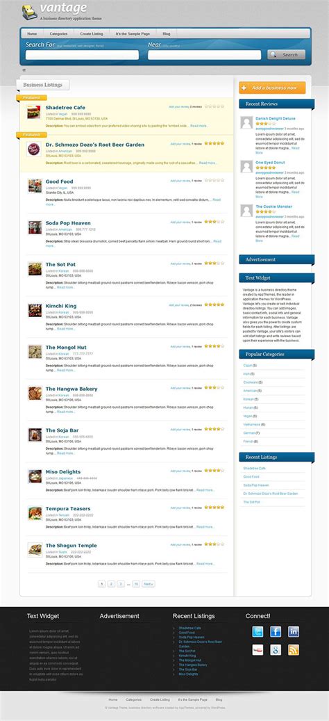 Business Directory Template Wordpress